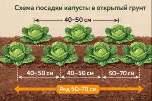 Схема посадки капусты в ряды на участке