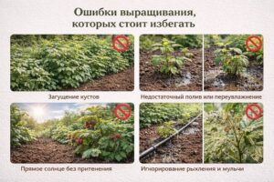 ошибки выращивания кустов малины на участке